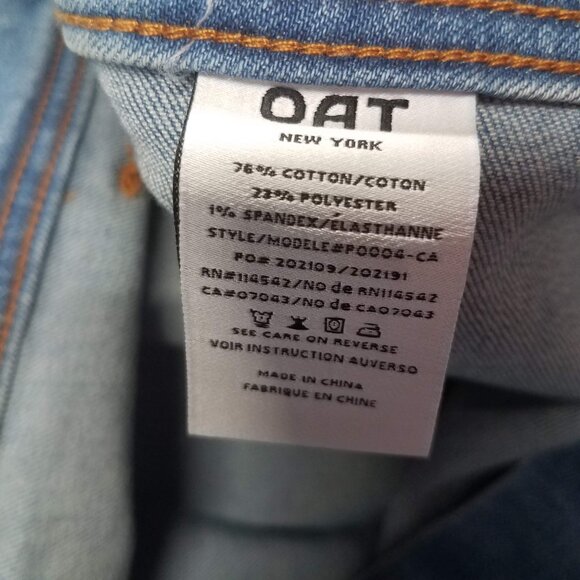OAT New York Jeans Womens 22W High Rise Wide Leg Frayed Hem Denim Plus New - Picture 12 of 12